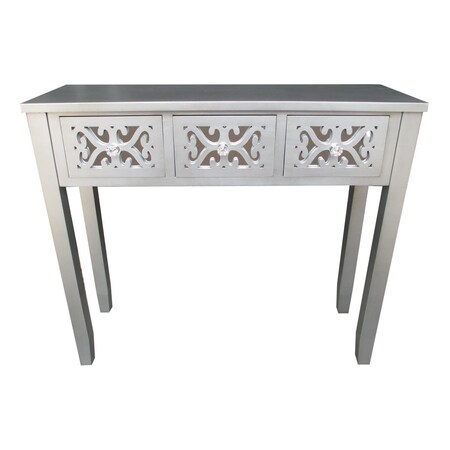 Seatsolutions 32 in. Wooden 3 Drawer Console Table, Grey SE3547449